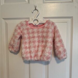 Cozy Pink and White Kids Fuzzy Top